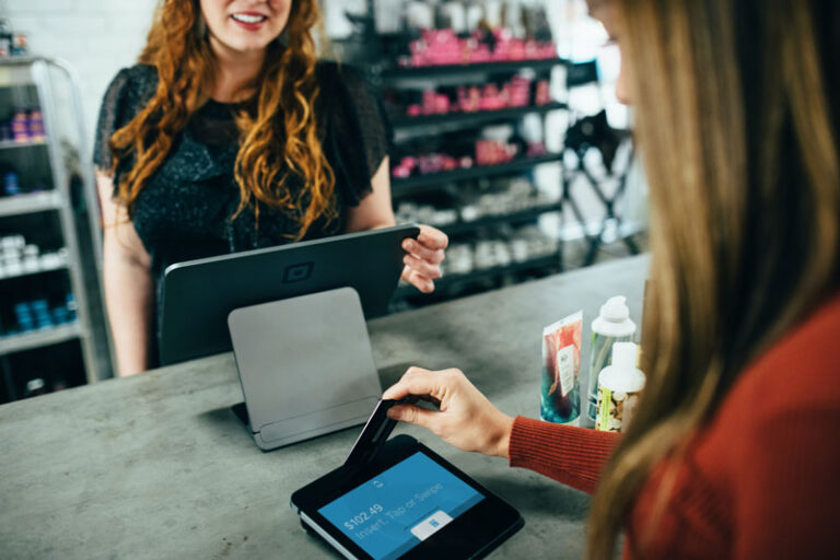 Customer paying by card